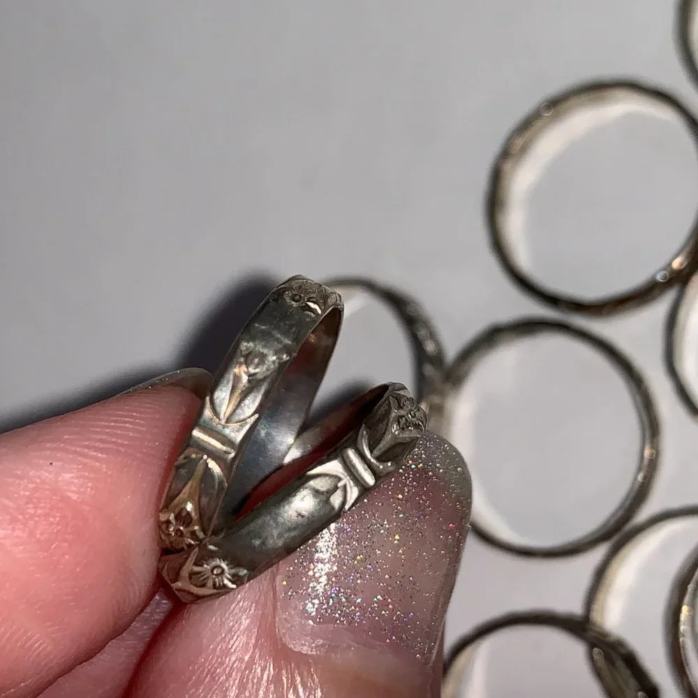 Sterling Silver Floral Design Ring, Size 3